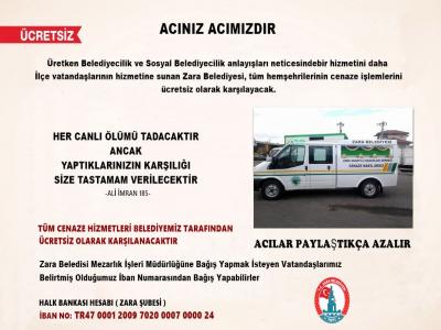 Zara Belediyesinde Tüm Defin İşlemleri Artık Ücretsiz Olacaktır